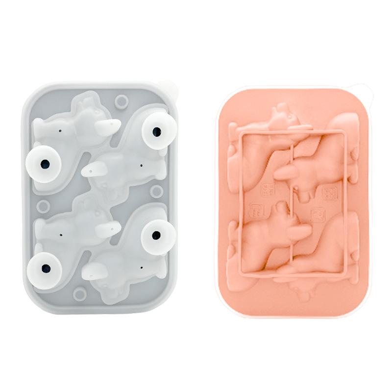 3D corgi dog ice tray Home made ice mold Silicone ice mold with cover Easy demoulding BPA free, suitable for whisky and cocktail