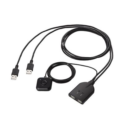 Elecom KVM Switch for Keyboard and Mouse with Hand Switch Black KM-A22BBK