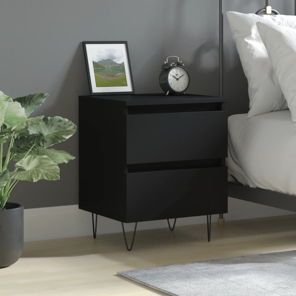 Nightstand Black 40 x 35 x 50 cm Particleboard