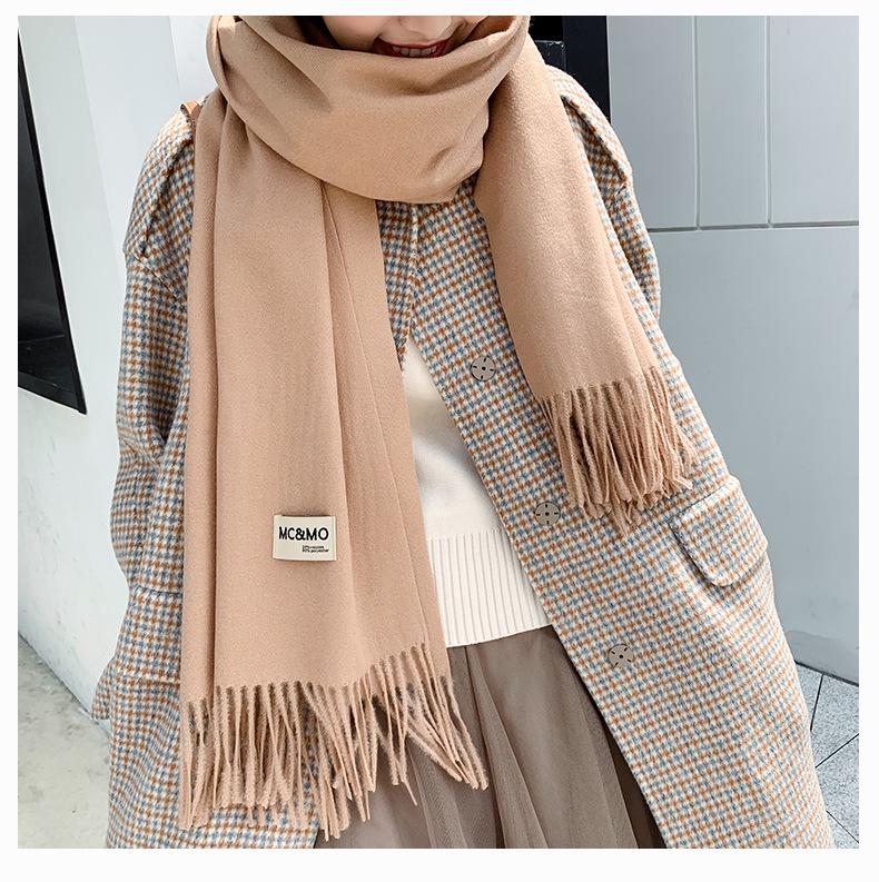 2024 Soft Imitation Cashmere Scarf: Women's Autumn-Winter Korean Style Warm Neck Warmer - Couple's Cold Protection Long Shawl.