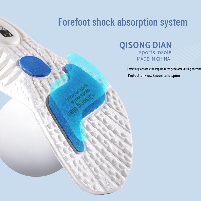 Sports Zoom Insole: High Elasticity, Shock Absorption, Sweat & Odor Control, Comfortable, Soft EVA Popcorn Height Boost.