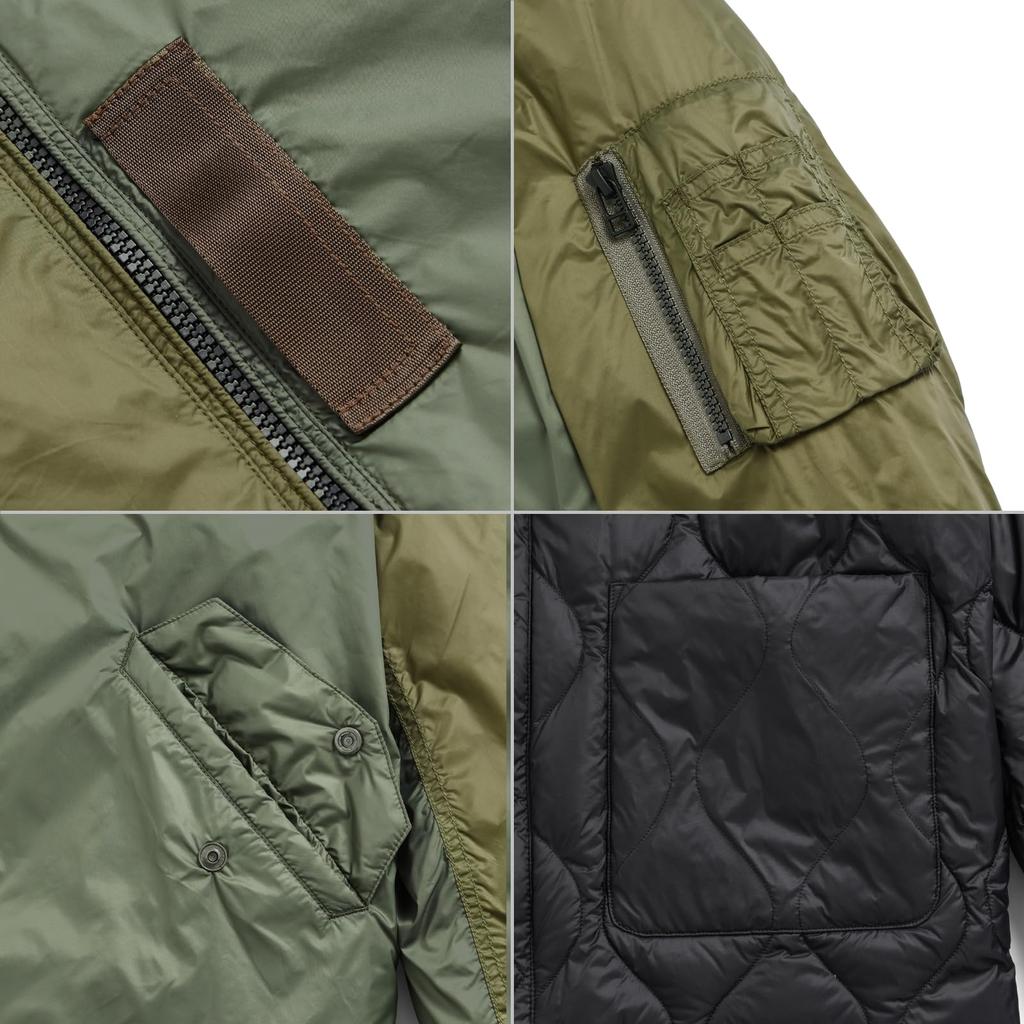 Taion Unisex Japan Special Reversible Down Jacket Black X Size L MA-1 JK02JS, Black,