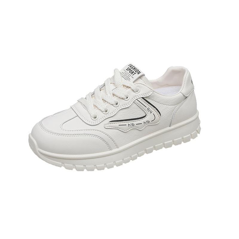 First layer cowhide little white shoes women's shoes autumn new versatile thick baseplate shoes casual sports shoes