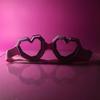 GUVIVI Herzförmige Sonnenbrille Mode Skibrille Übergröße Liebesbrille für Damen Herren Lustige Brille Brille