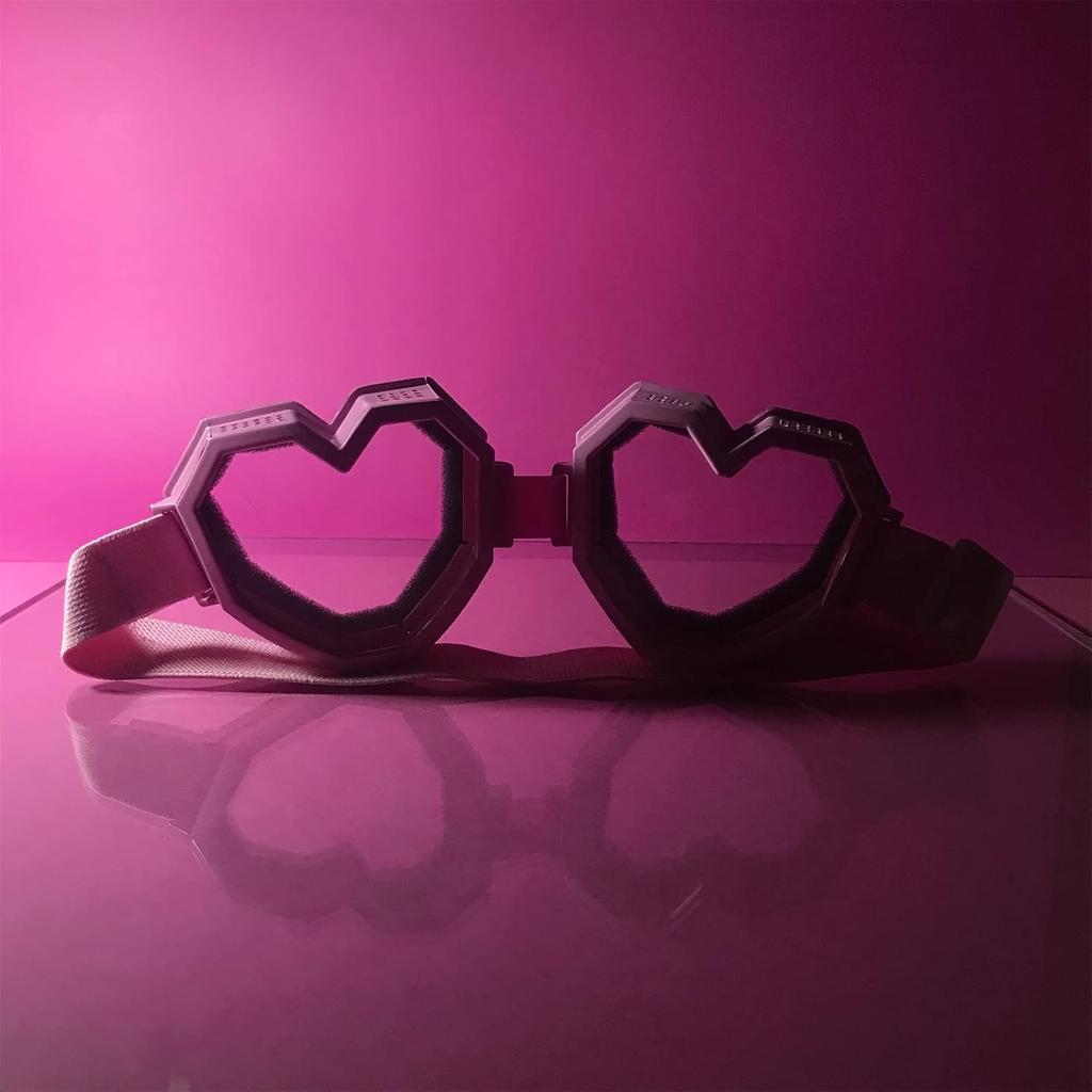 GUVIVI Herzförmige Sonnenbrille Mode Skibrille Übergröße Liebesbrille für Damen Herren Lustige Brille Brille