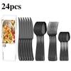 24pcs Stainless Steel Tableware Set, Including Knife, Fork, Spoon and Dessert Spoon, Is a Good Holiday Gift.