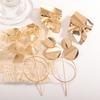 Popular gold geometric earrings set women's fashion high-end metal earrings personalized exaggerated earrings earrings