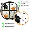 Seasonal Party Favors Cute Black Cat Halloween Window Clings, Pumpkin Ghost Bat Spider Removable PVC Stickers Decals, Non-Adhesive Glass for