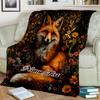 1PC Custom Name Fox Garden Outdooor Flannel Blankets Throw Blanket All-Season Throw Gift Bedspread for Couch, Bed, Camping Holiday Birthday Gift
