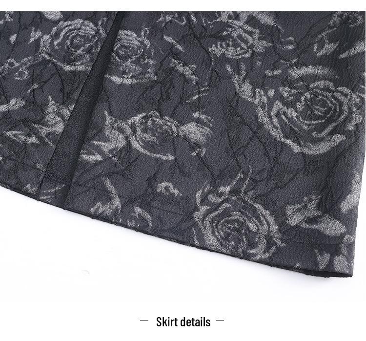 Jacquard A-Line Mid-Length Skirt: Women's 2026 Chinese Style Spring/Summer Fashion.