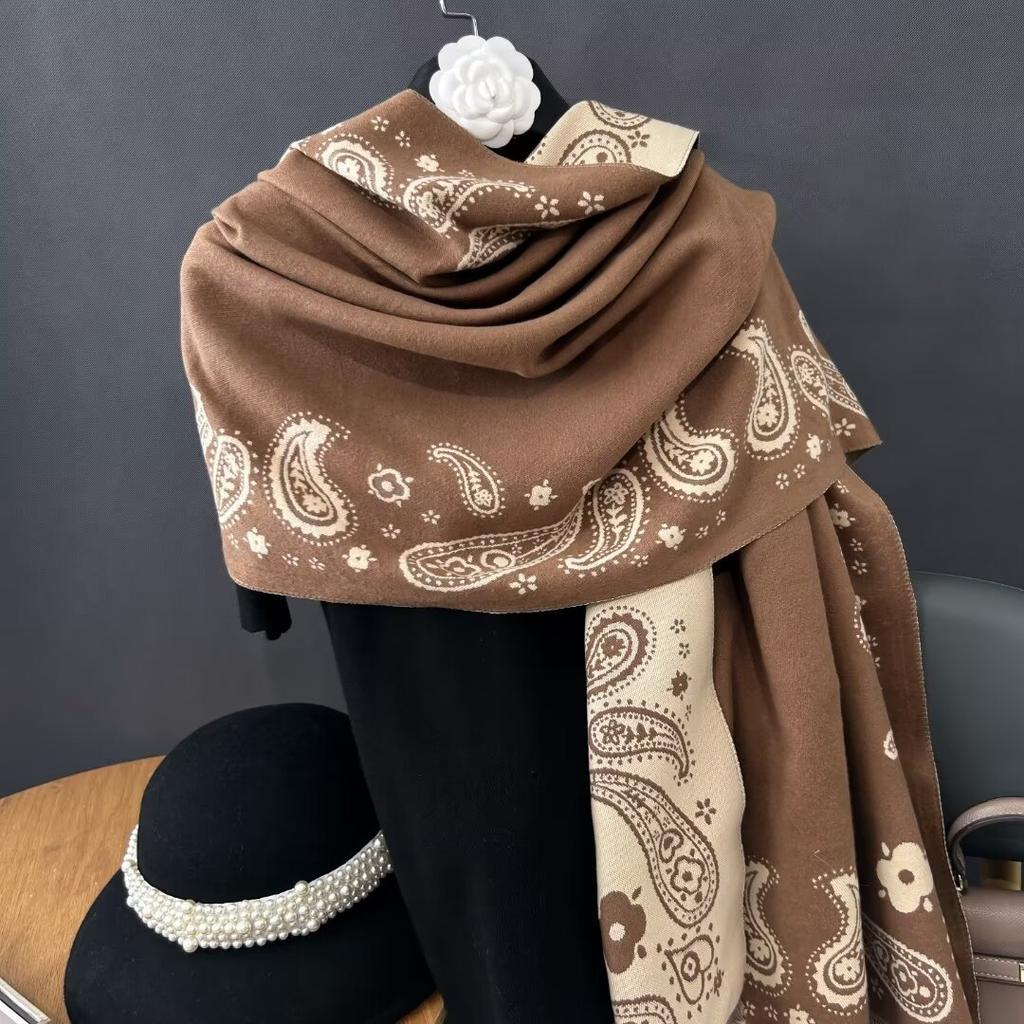 Winter Women Cashmere Scarf Thick Warm Pashmina Shawls Chunky Wraps Jacquard Lady Blanket Echarpe Bufanda Hijab 68*180cm