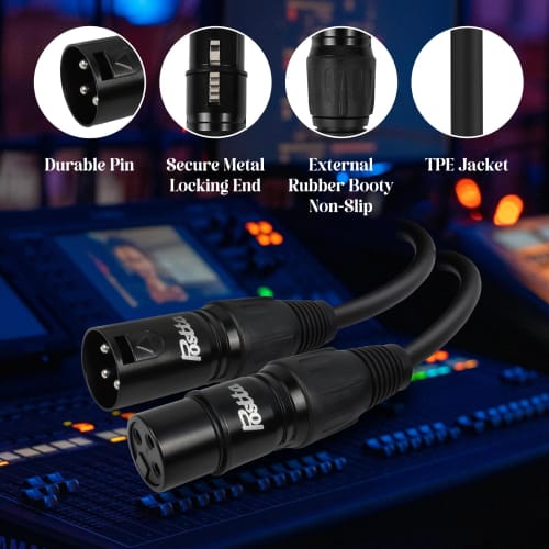 Postta XLR Cable, 10M Microphone Cable, 3-Pin XLR Microphone Cable (Male to Female) for Harmonizers, Digital Mixers, Patch Bays, Preamps, Speakers, Mi