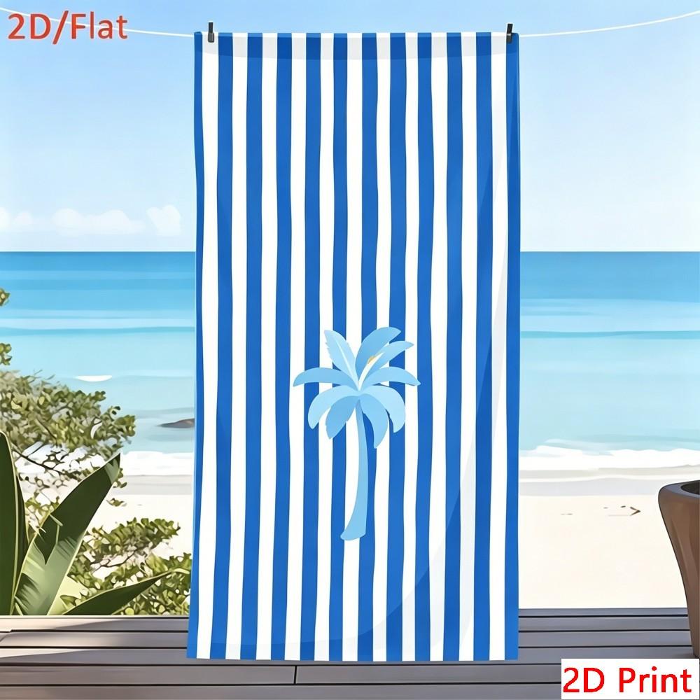 Tropical Coconut Tree Beach Towel Vertical Striped Pool Blanket Summer Vacation Essentials Large Bath Towels for Beach Party