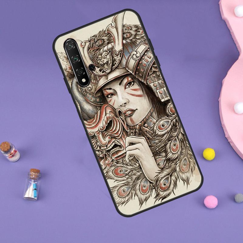 Japanese Samurai Warrior For Huawei Nova 7i 8i 11i 12i 12s 9 10 SE Y60 Y61 Y70 Y72 Y73 Y90 Y91 P20 P40 P30 Lite Case