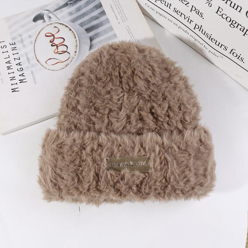 Cappello di Lana Carino con Orecchie d'Orso Giapponese per Donna in Autunno e Inverno Nuovo Caldo Cappello a Maglia che Mostra il Viso Protezione per Collo e Orecchie Cappello