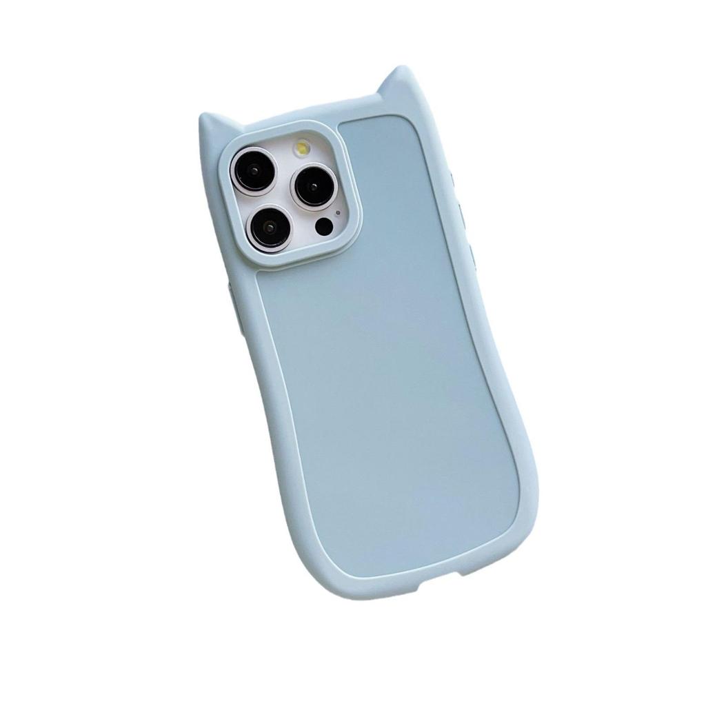 Apple 16 Pro Max Cat Ear Phone Case - TPU Soft, Transparent Cover for 15, 14, 13, 12, 11