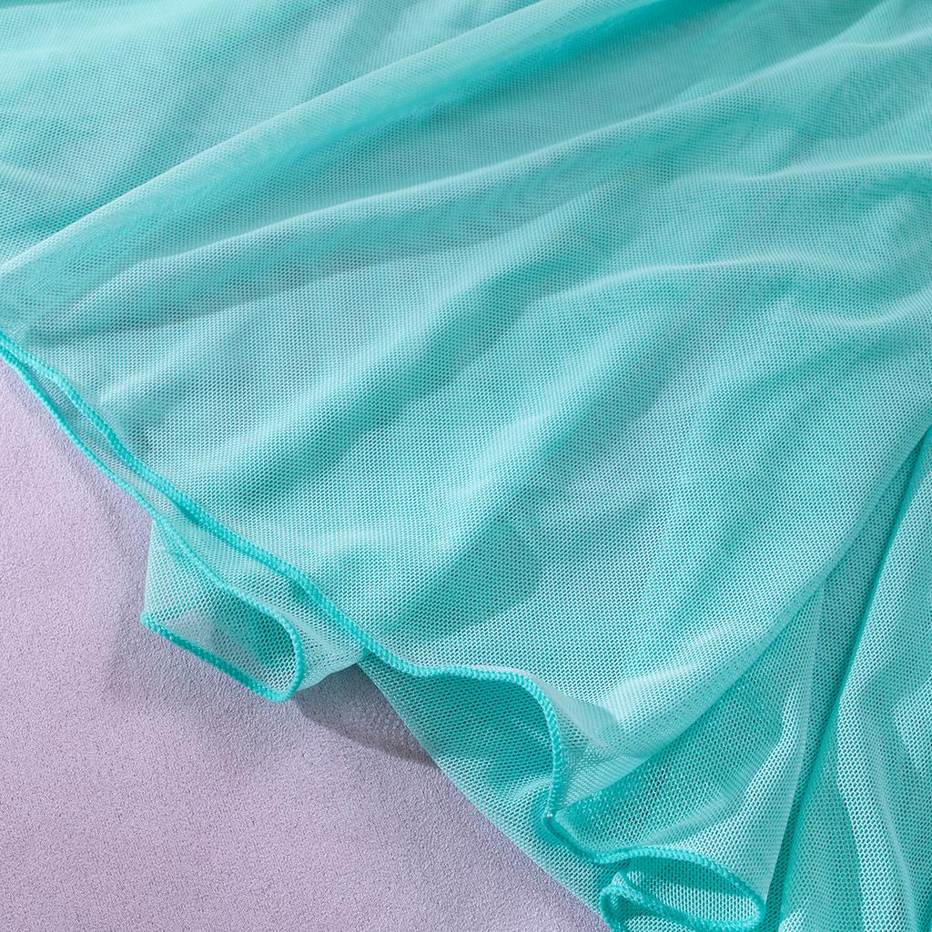 New Sexy Nightgown Embroidered Mesh Patchwork Sexy Lingerie Sets with Neck Cover