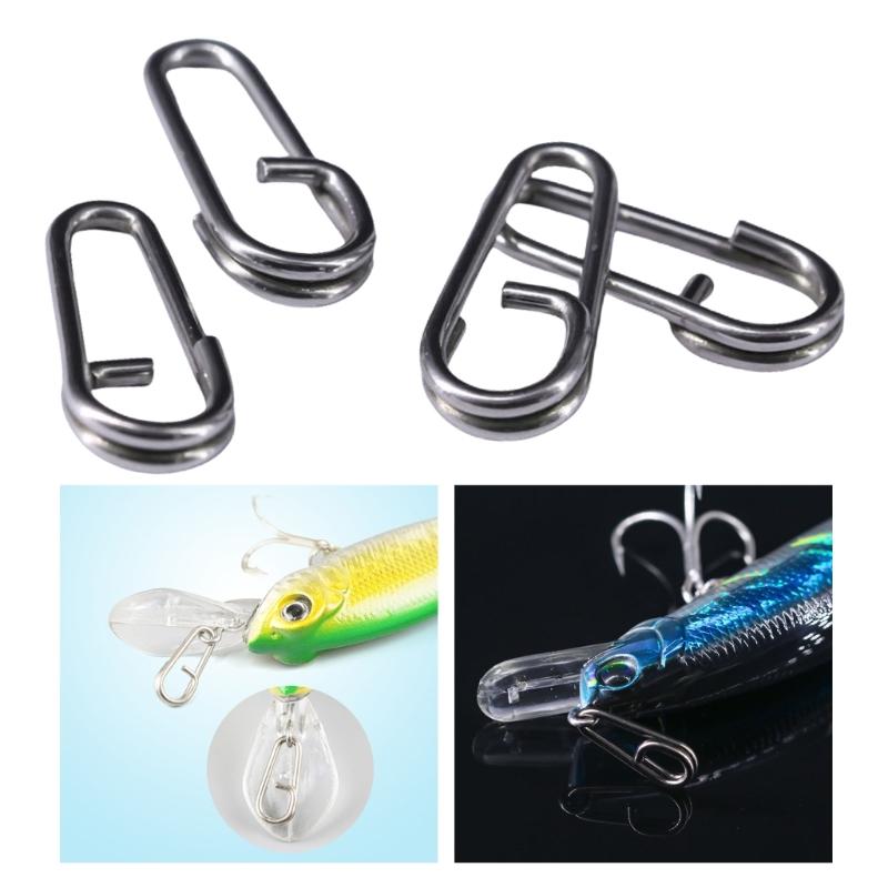 100Pcs High Strength Fishing Oval Split Rings Stainless Steel Split Rings Fishing Lures Connector Lures Rings Enduring