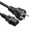 European Standard 3-Core Power Cord, 0.75mm², 1.5m, C13 Connector, Pure Copper.