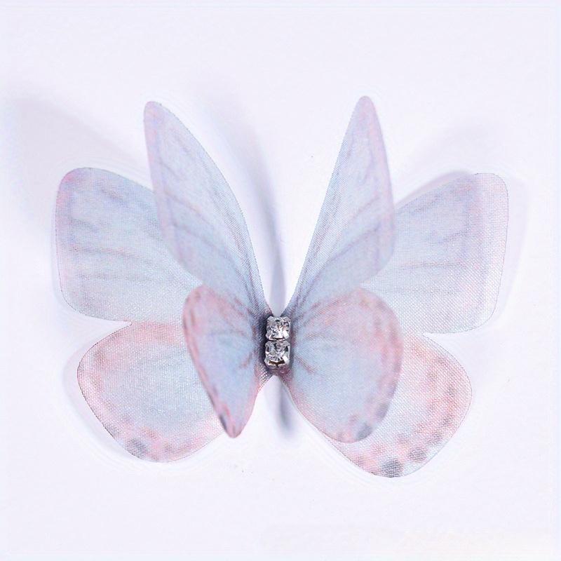 50pcs Mini Fabric Craft Butterflies 3D Simulation Pastel Butterfly Decorations for DIY Crafts Headdresses and Home Decoration.