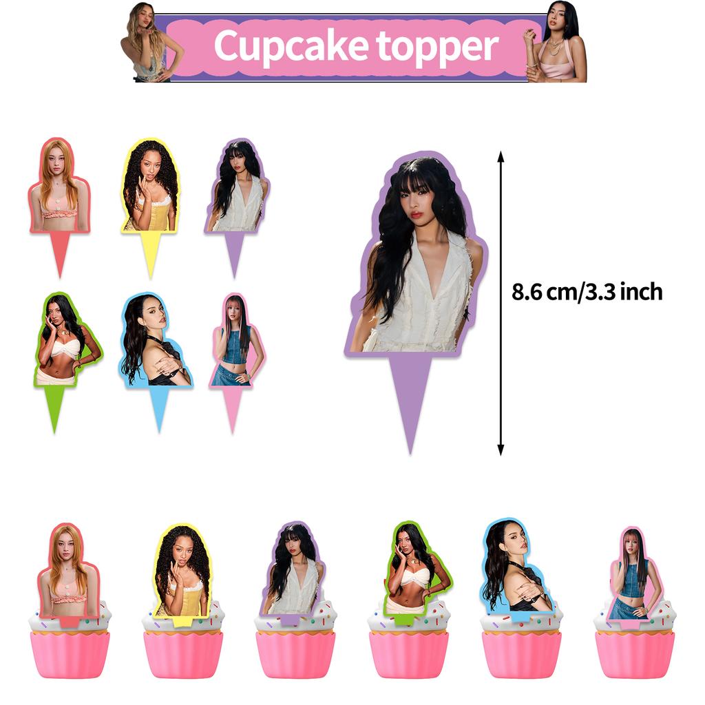 K-Katseyes Theme Birthday Party Decorations Background Kpop Girl Party Favor Fans Balloon Set Cake Topper Backdrop Gift Supplies