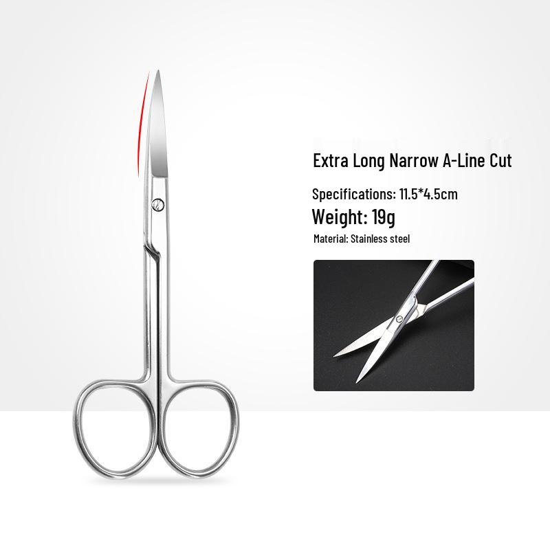 Stainless Steel Beauty Scissors: Round Tip Nose, Curved Tip Beard, Makeup & Hairdressing Tools