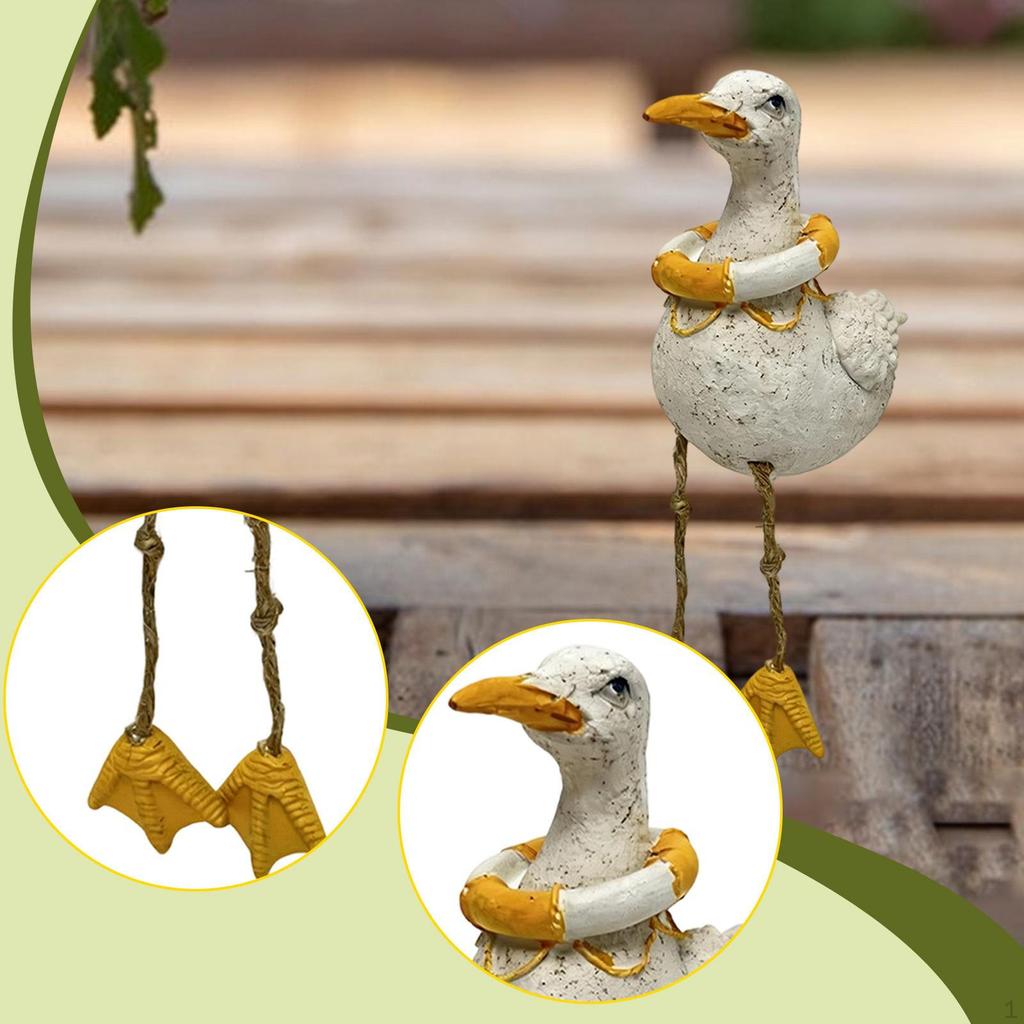 Seabird Statue Animal Sculpture Coastal Decor Nautical Resin Craft Beach Desktop Decoration Dangling