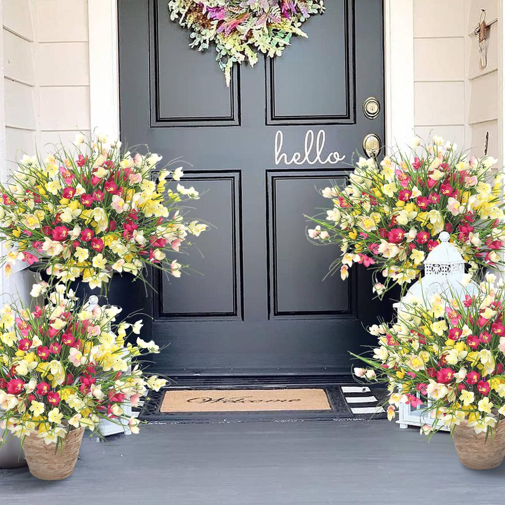1Pcs Artificial Tulip Flower Head Restaurant Vase Decor Fake Bouquet For Furniture Room Decoration DIY Thanksgiving Gift Giving