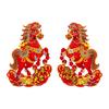 Chinese New Year Door Banner Red Wall Horse Decoration Paper Animal Ornament 2PCS Set for Workplace Shop Holiday Decorations