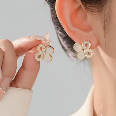 Elegante vierblättrige Zirkon-Blumenohrringe – Luxuriöses und vielseitiges Design für Damen