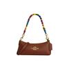 Shoulder Bag Charlotte 25 Logo Logo Classic Presbyopia Color Chain Zipper Closure Refined Pebbled Leather Baguette Hand Medium Women's Gold