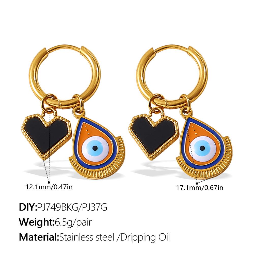 Christmas DIY pumpkin pendant earrings stainless steel gold-plated oil-dripping temperament versatile jewelry women
