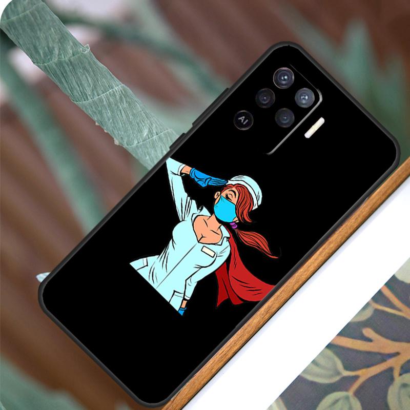 Cartoon Medicine Doctor Nurse For OPPO A57 A57S A77 A5 A9 A53 A52 A72 A96 A76 A16 A54 A74 A94 A38 A58 A78 A15 A17 Case
