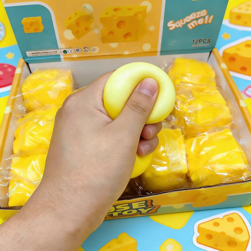 Squishy Square Cheese Squeeze Toys Rebound Push Stress Relief Sensory Toy Soft Butter Cheese Fidget Toy Gifts