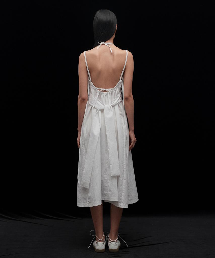 Biscuit Shop Band Detail Slip Dress (White)