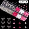 12-Grid Box Nail Art Resin Bow Streamer Ballet Alloy Butterfly Jewelry Diy Accessories