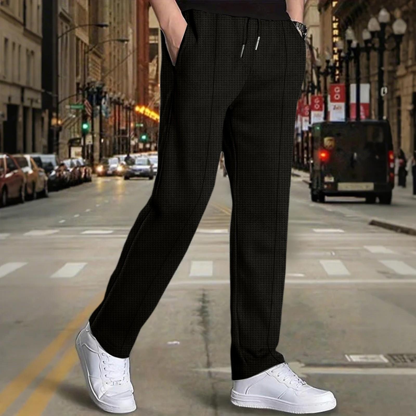 Men s Summer Casual Slim-fit Sweatpants L чёрный