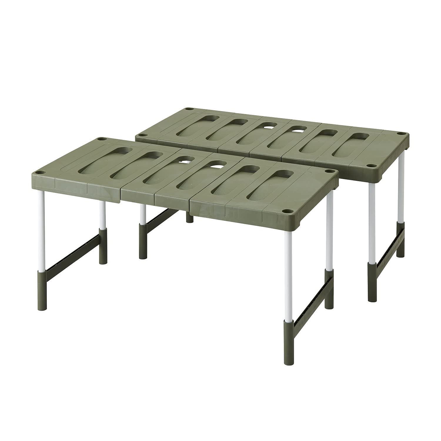 

Belca CO-RG2T, Сделано в Японии, Двухсекционная выдвижная полка для хранения для шкафов и гардеробных, 76,5-93,5 см шириной x 37 см глубиной x 35-40 см высотой, Эко-зеленый