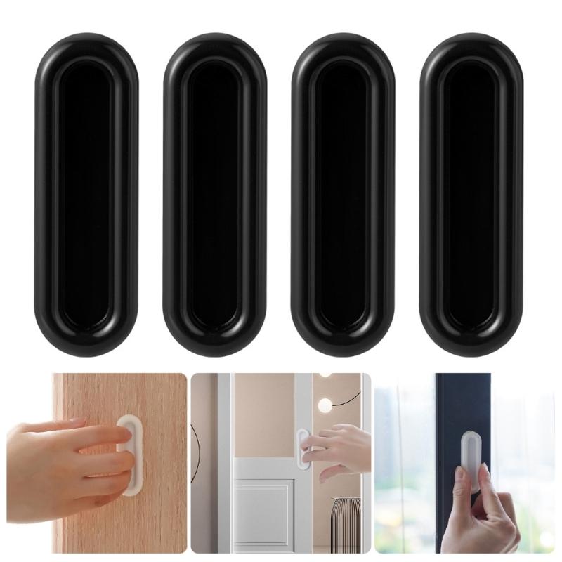 Auto Adhesive Sliding Door Handle Reusable Adhesive Backing Finger Friendly Durability For Homes Kitchen Office