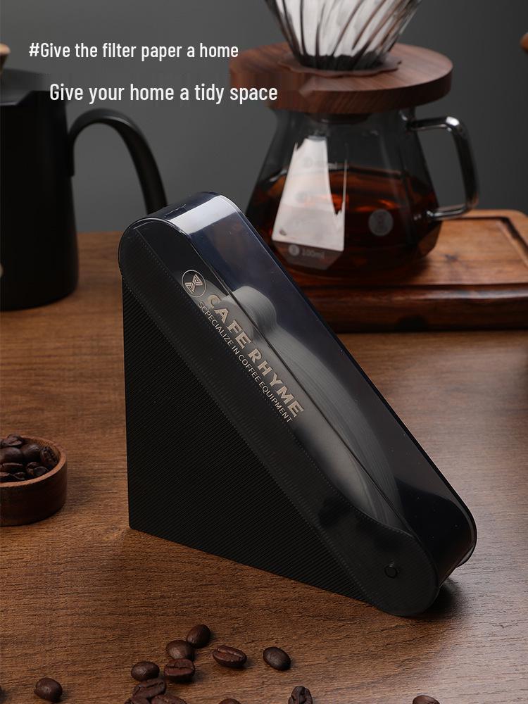 V60 Coffee Filter Paper Holder with Cover - Dust-Proof Storage Box for Hand-Brewed Filters