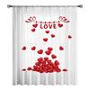 Single Panel Love Theme Valentine Day Window Curtain Sweet Decorative Living Room Bedroom Curtains Made Of Polyester Treatment
