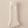 Womens Fuzzy Plush Slipper Socks Warm Coral Fleece Solid Color Five Finger Socks