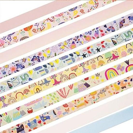 Masking tape 12-piece set cute washi beautiful artwork gold foil DIY craft journal planner scrapbook wrapping gift decoration (rustic animals)