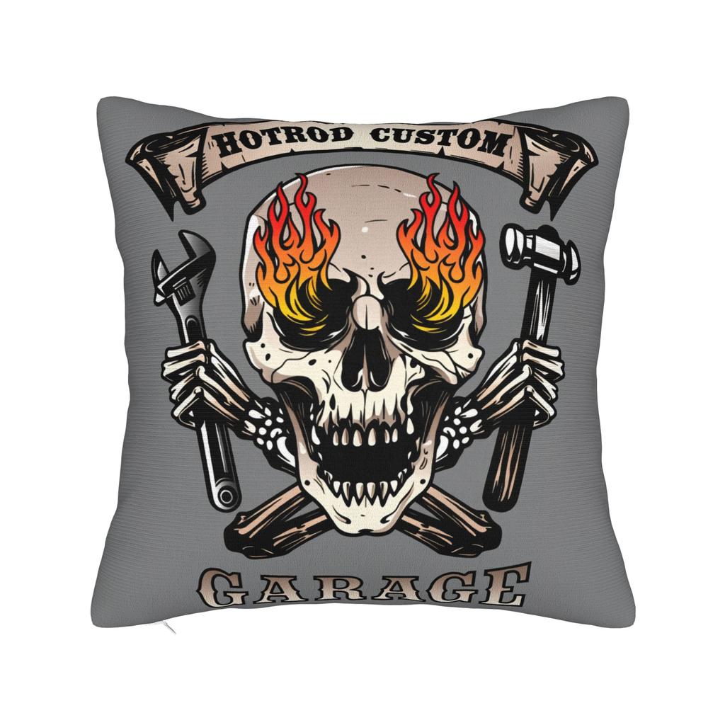 Black Grey Skull Face Día De Los Muertos Pillow Case Comfy Pillow Cover Vintage Cushion Cover For Living Room Sofa
