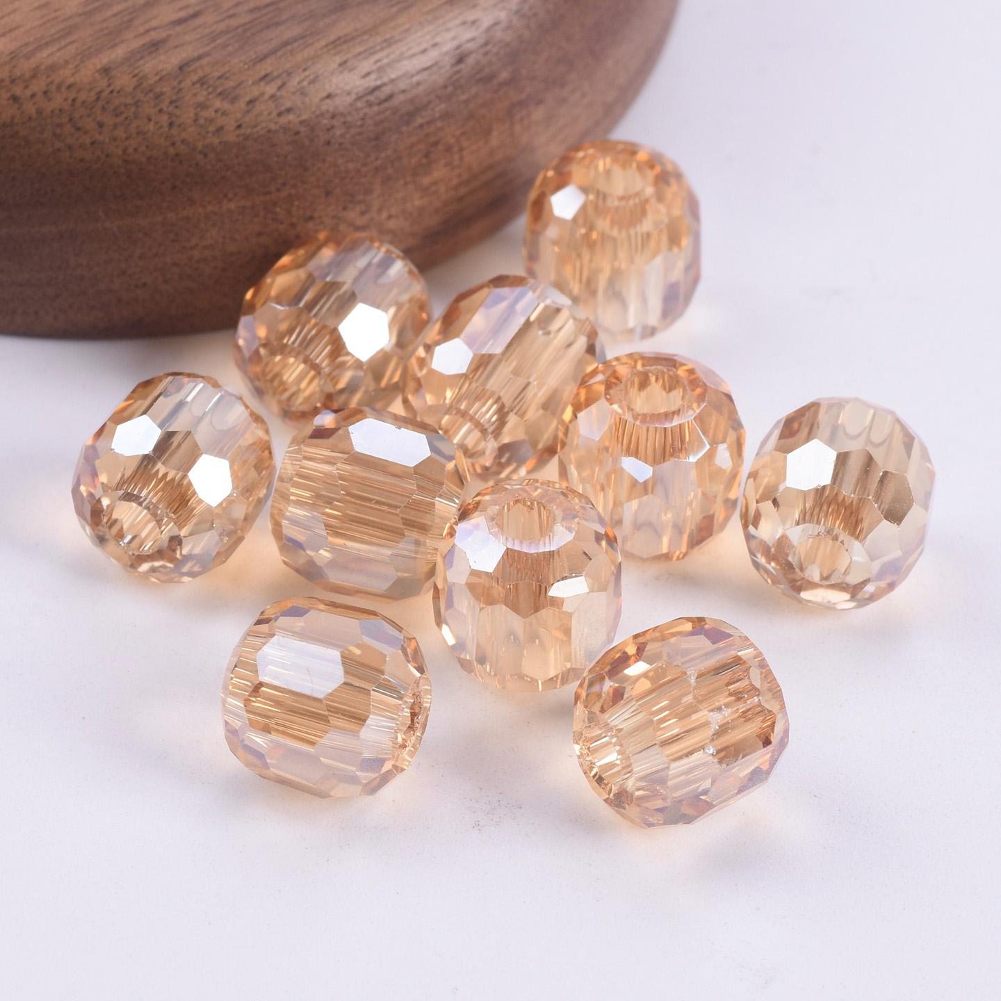 

10pcs Round 8mm 10mm 12mm 14mm Crystal Glass Faceted Loose Beads For Jewelry Making DIY Crafts Findings 8mm шампанського