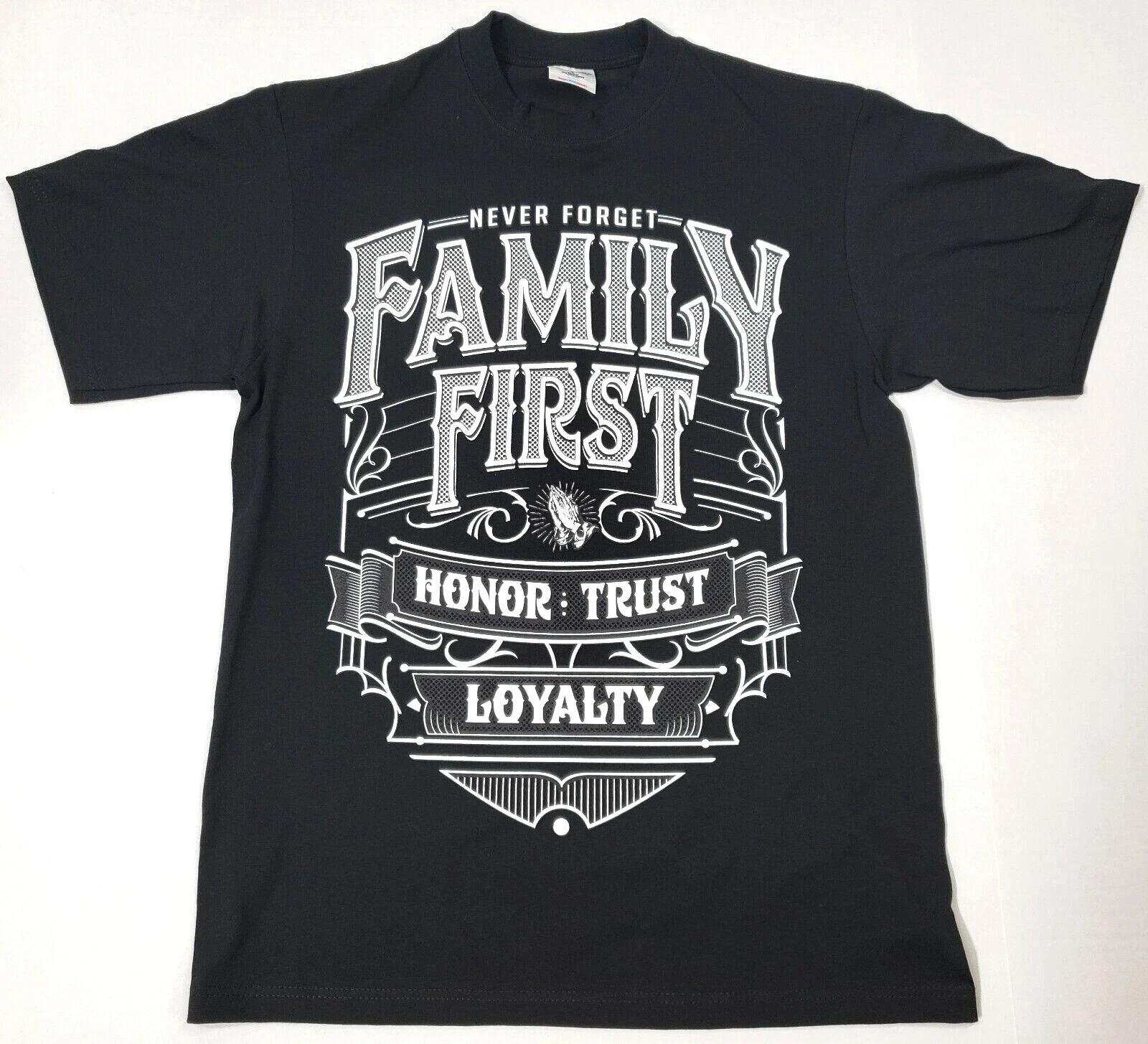 

FAMILY FIRST T-shirt Urban Streetwear Hustle Men s 100% Cotton Tee Black New XL