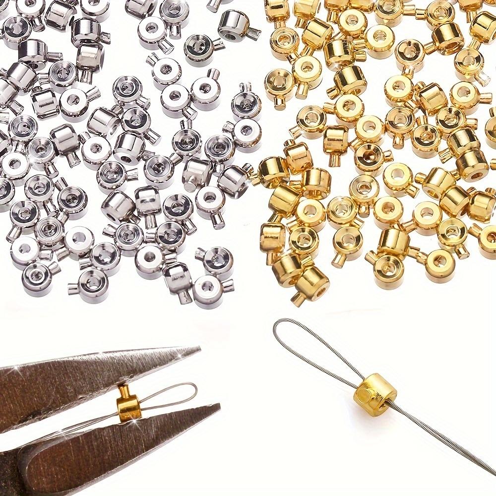 Coppers 20pcs 3x4mm Positioning Buckles Clasps with Bead Caps - DIY Jewelry Connectors, Necklace & Bracelet Closure Buckles - Ideal for DIY Connection