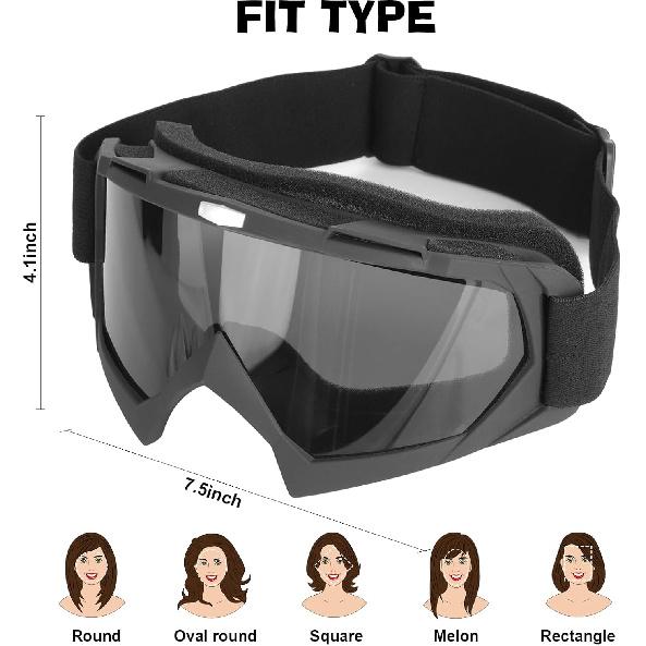 Motorcycle Goggles, Dirt Bike Goggles ATV Offroad Riding Motocross Protective UTV Helmet Glasses For Adults Youth Kids