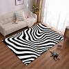 Modern Black and White Wavy Striped Carpet for Home Decor Suitable for Use As an Anti-slip for Living Room Bedroom Sofas