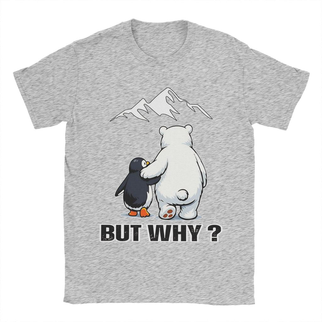 Penguin But Why T Shirt Harajuku TShirts Short Sleeve Classic Tops Summer Cotton O Neck Plus Size Clothes